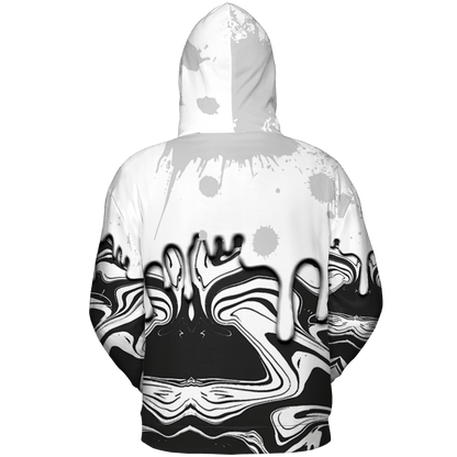 Retro High OG Black White 1s Hoodie Match Move In Silence 3D All-Over Print Color Splash - NastyJamz