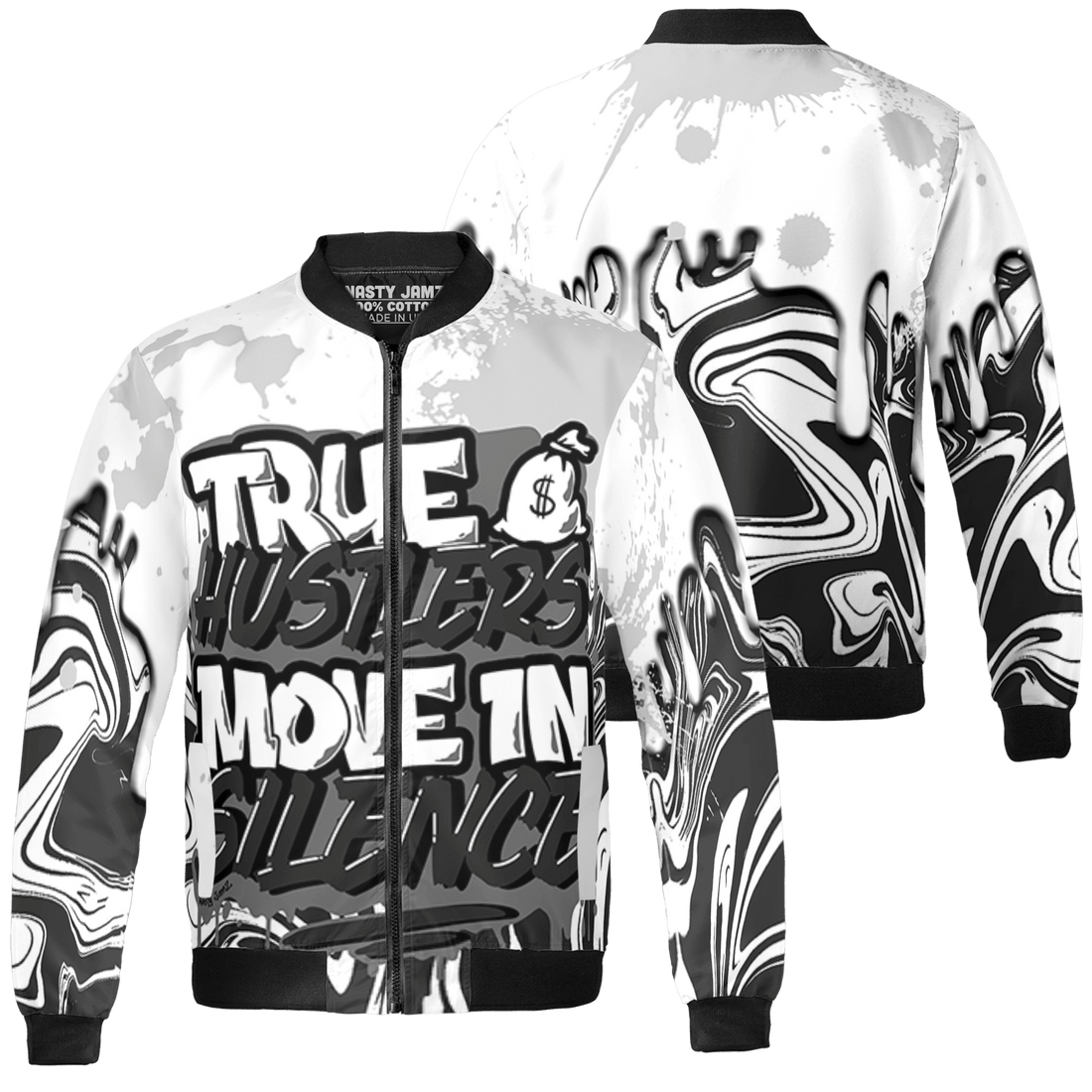 Retro High OG Black White 1s Jacket Match Move In Silence 3D All-Over Print Color Splash - NastyJamz