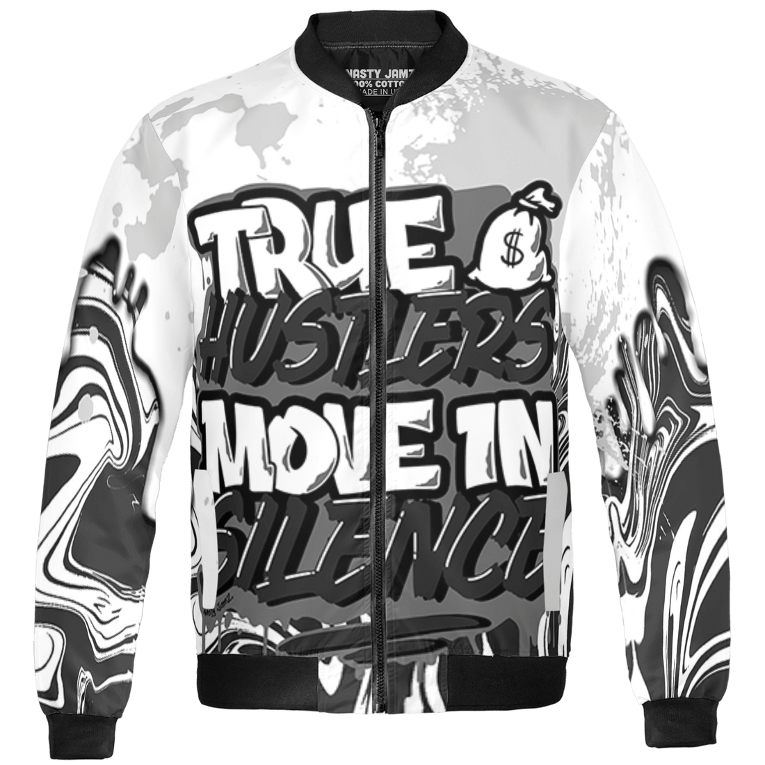 Retro High OG Black White 1s Jacket Match Move In Silence 3D All-Over Print Color Splash - NastyJamz