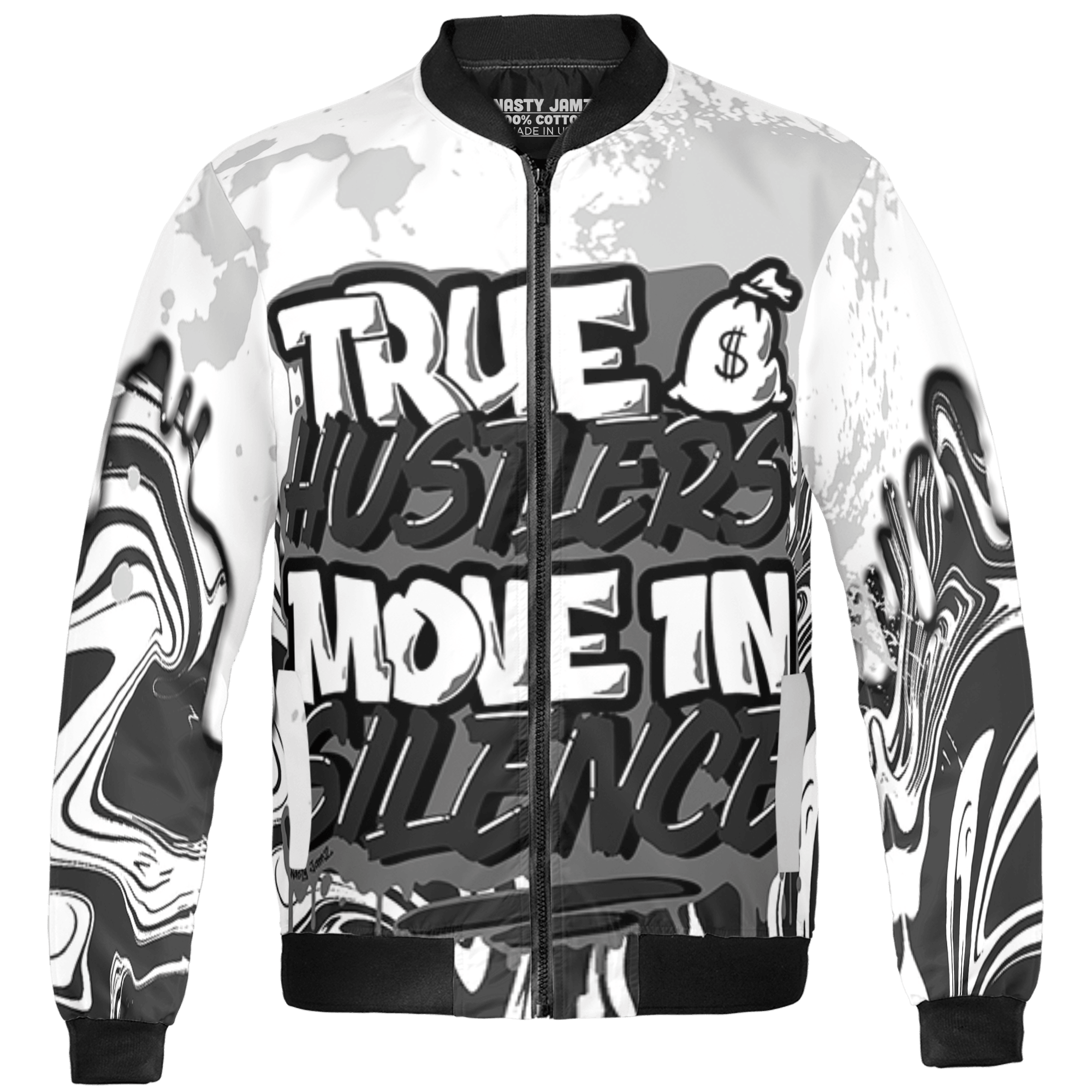 Retro High OG Black White 1s Jacket Match Move In Silence 3D All-Over Print Color Splash - NastyJamz