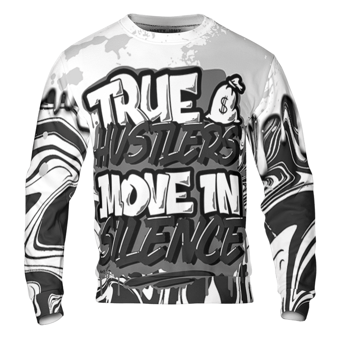 Retro High OG Black White 1s Sweatshirt Match Move In Silence 3D All-Over Print Color Splash - NastyJamz