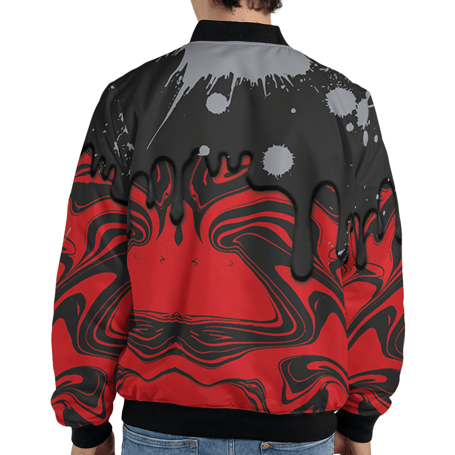 Bred Reimagined 4s Jacket Match Move In Silence 3D All-Over Print Color Splash - NastyJamz