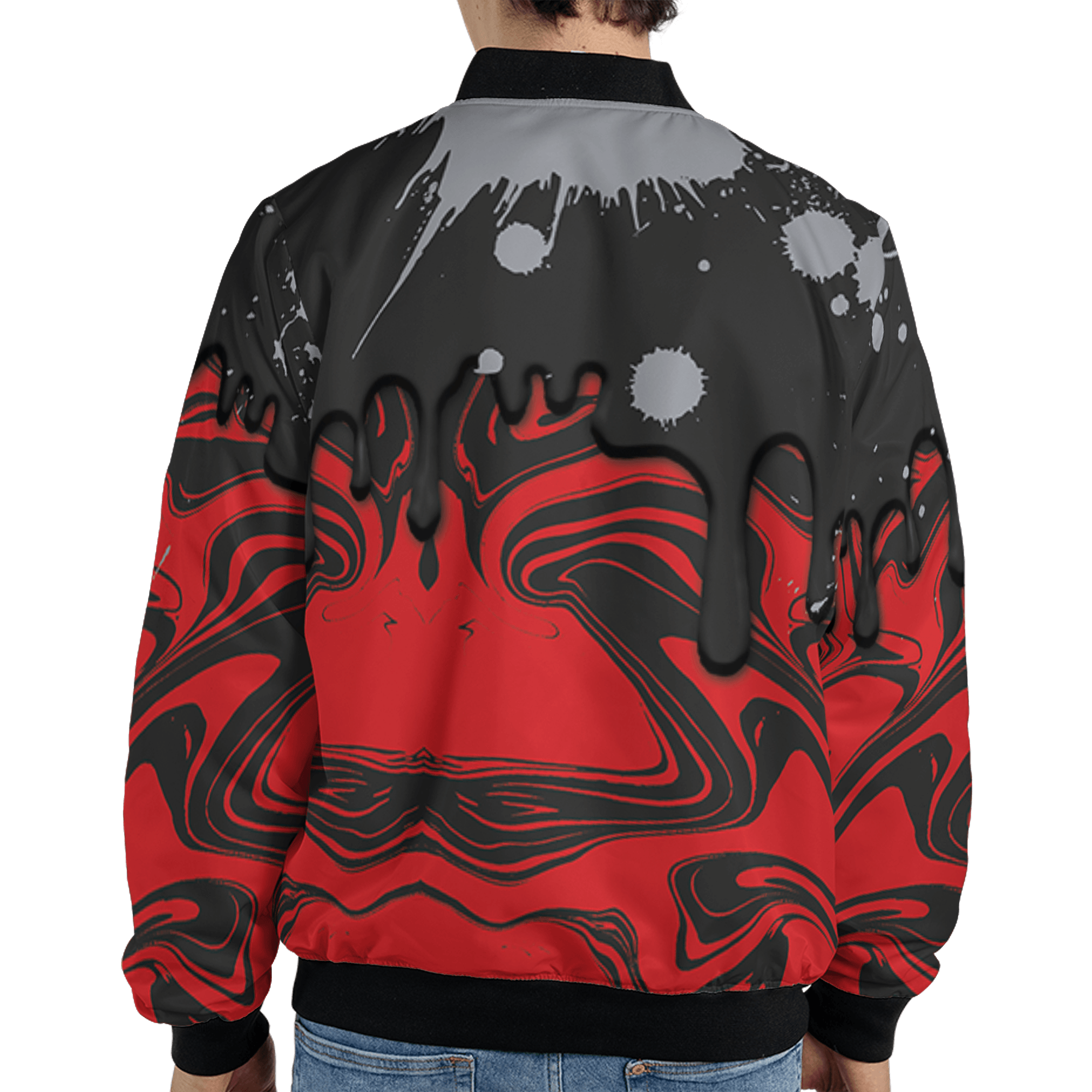 Bred Reimagined 4s Jacket Match Move In Silence 3D All-Over Print Color Splash - NastyJamz
