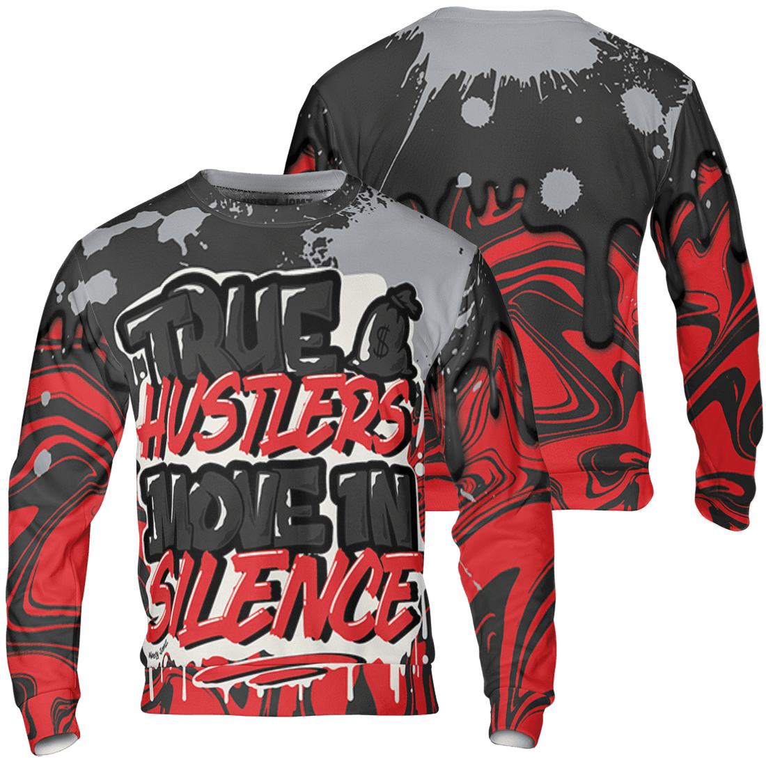 Bred Reimagined 4s Sweatshirt Match Move In Silence 3D All-Over Print Color Splash - NastyJamz