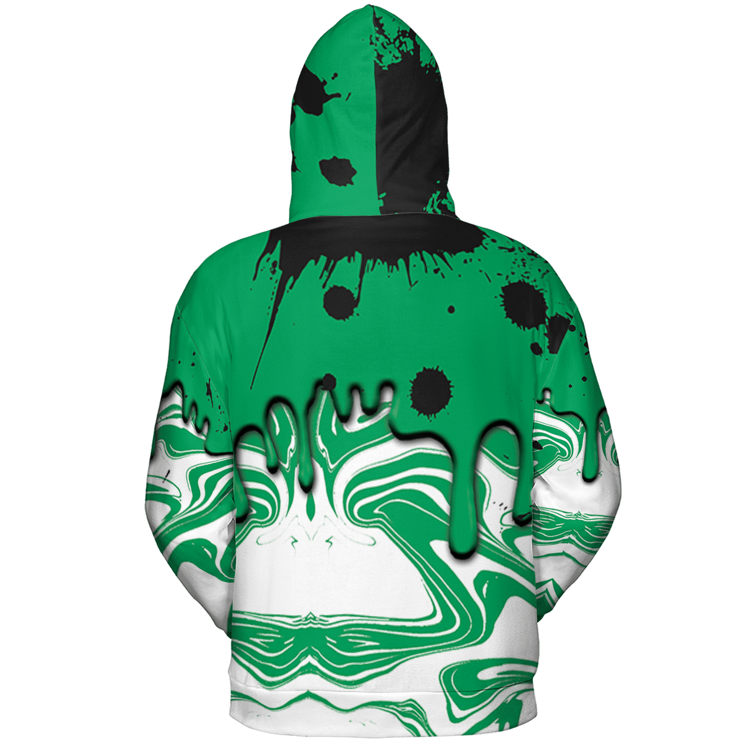 Lucky Green 5s Hoodie Match Move In Silence 3D All-Over Print Color Splash - NastyJamz