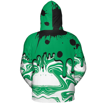 Lucky Green 5s Hoodie Match Move In Silence 3D All-Over Print Color Splash - NastyJamz