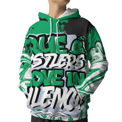 Lucky Green 5s Hoodie Match Move In Silence 3D All-Over Print Color Splash - NastyJamz