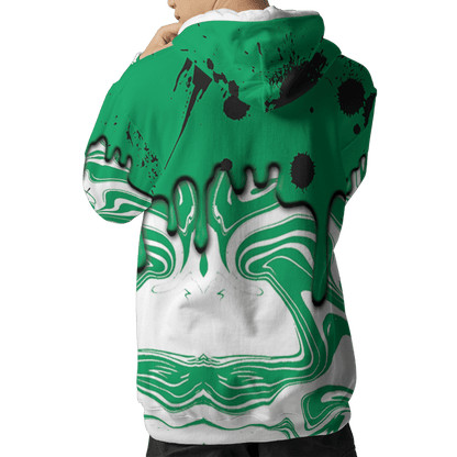 Lucky Green 5s Hoodie Match Move In Silence 3D All-Over Print Color Splash - NastyJamz