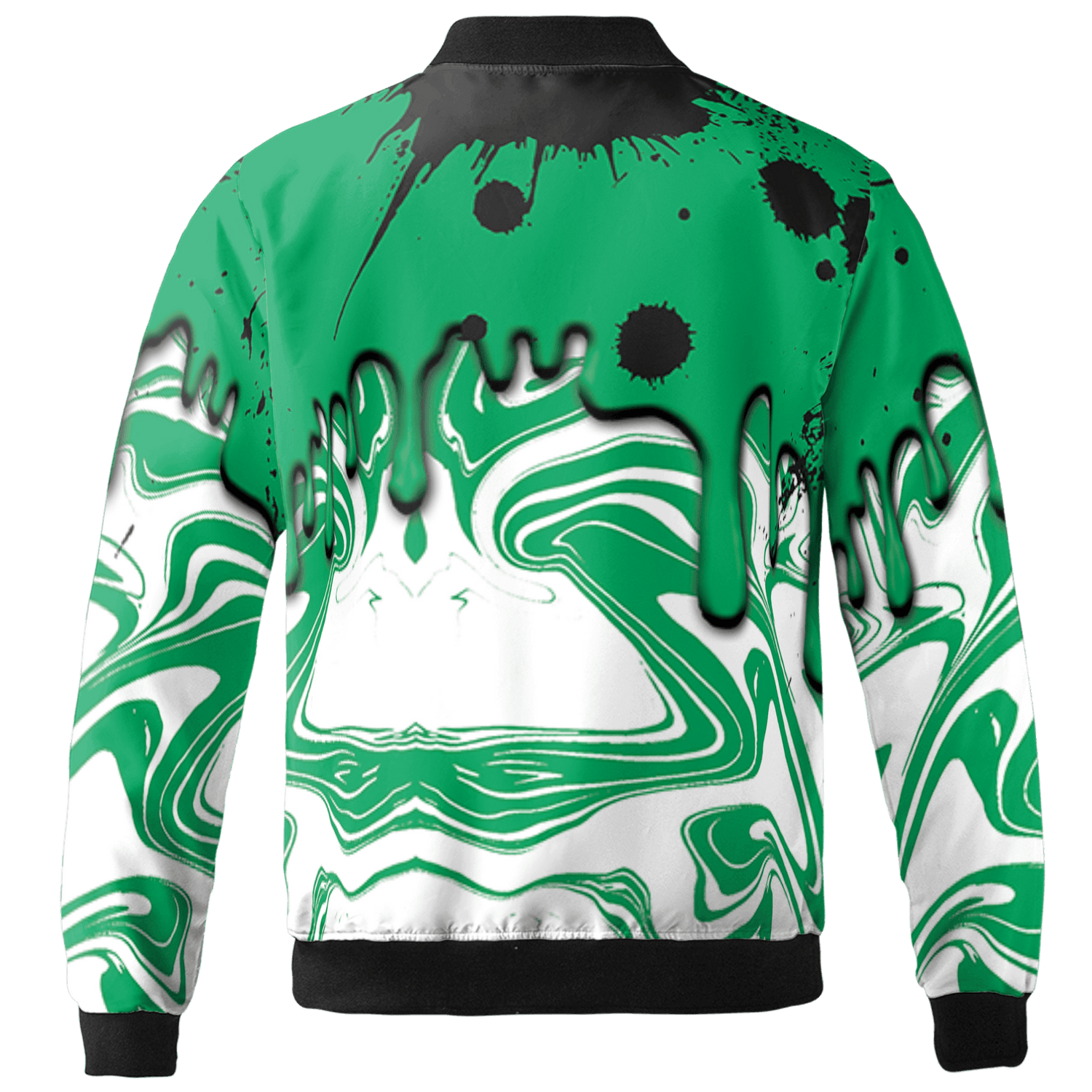 Lucky Green 5s Jacket Match Move In Silence 3D All-Over Print Color Splash - NastyJamz