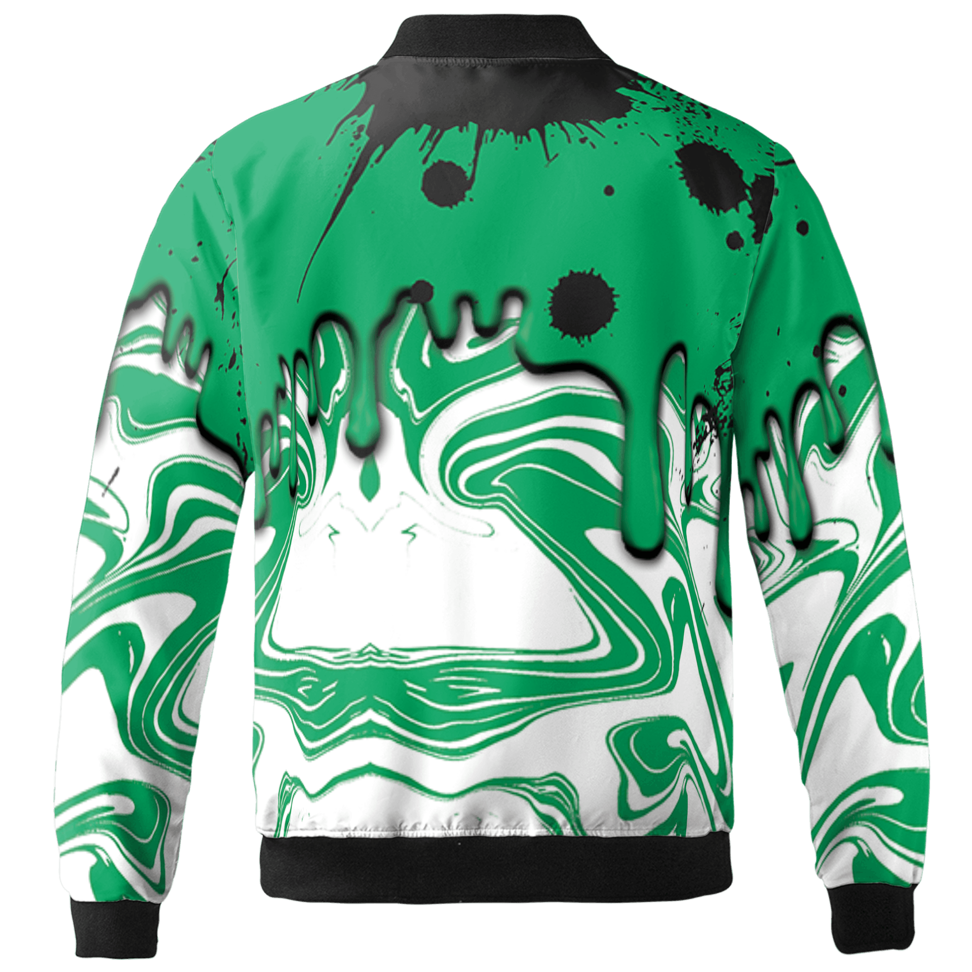 Lucky Green 5s Jacket Match Move In Silence 3D All-Over Print Color Splash - NastyJamz
