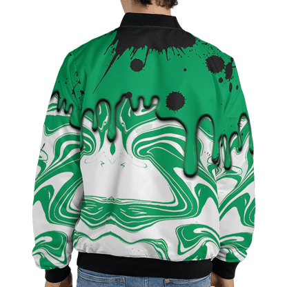 Lucky Green 5s Jacket Match Move In Silence 3D All-Over Print Color Splash - NastyJamz