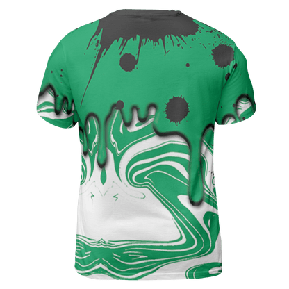 Lucky Green 5s T Shirt Match Move In Silence 3D All-Over Print Color Splash - NastyJamz
