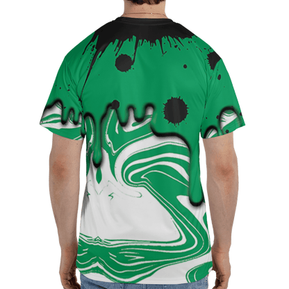 Lucky Green 5s T Shirt Match Move In Silence 3D All-Over Print Color Splash - NastyJamz