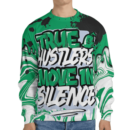 Lucky Green 5s Sweatshirt Match Move In Silence 3D All-Over Print Color Splash - NastyJamz