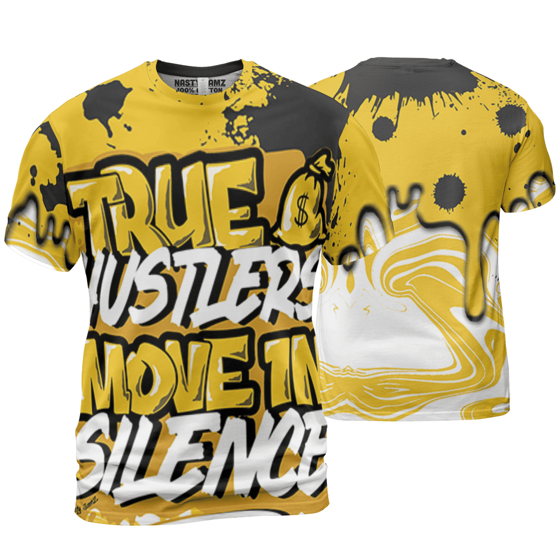 Yellow Ochre 6s T Shirt Match Move In Silence 3D All-Over Print Color Splash - NastyJamz