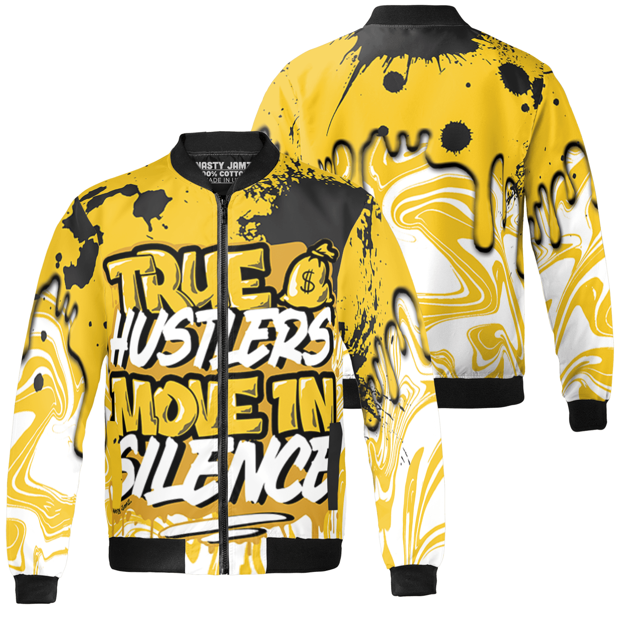 Yellow Ochre 6s Jacket Match Move In Silence 3D All-Over Print Color Splash - NastyJamz