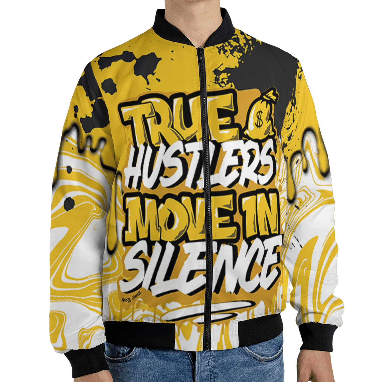 Yellow Ochre 6s Jacket Match Move In Silence 3D All-Over Print Color Splash - NastyJamz