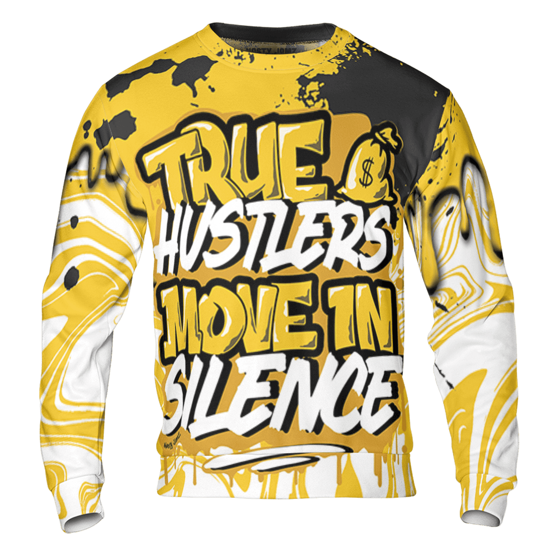 Yellow Ochre 6s Sweatshirt Match Move In Silence 3D All-Over Print Color Splash - NastyJamz