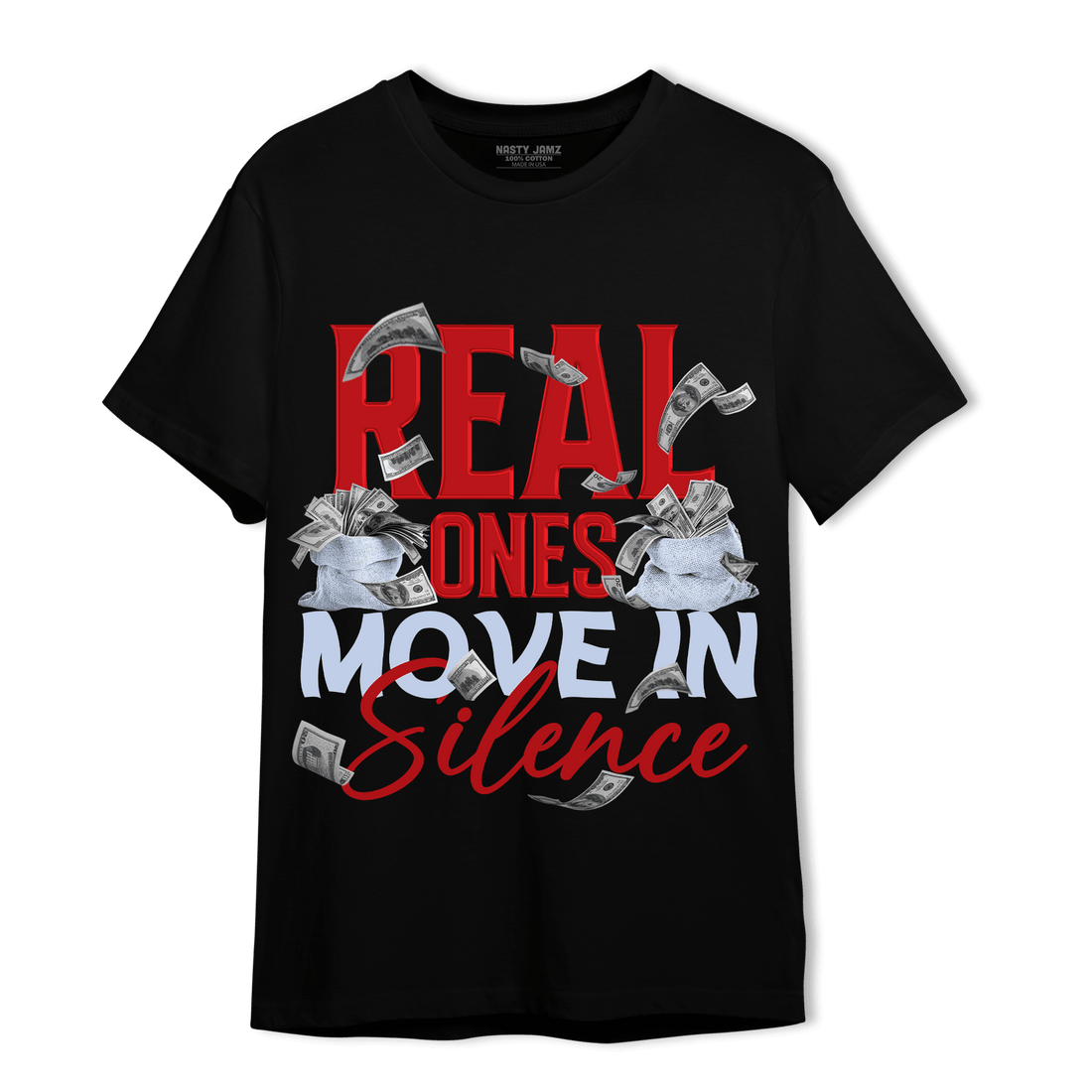 Cherry 11s T Shirt Match Move In Silence Money - NastyJamz