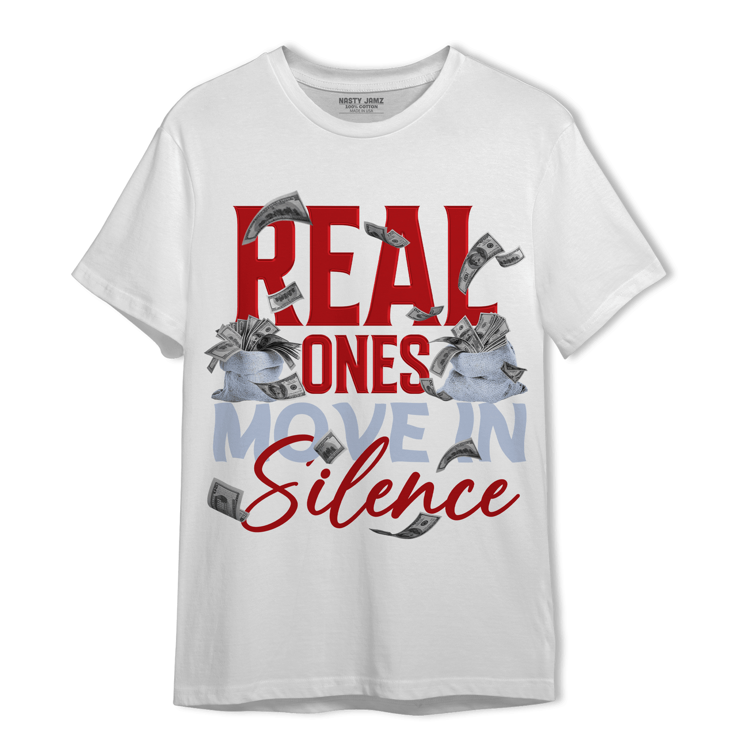 Cherry 11s T Shirt Match Move In Silence Money - NastyJamz