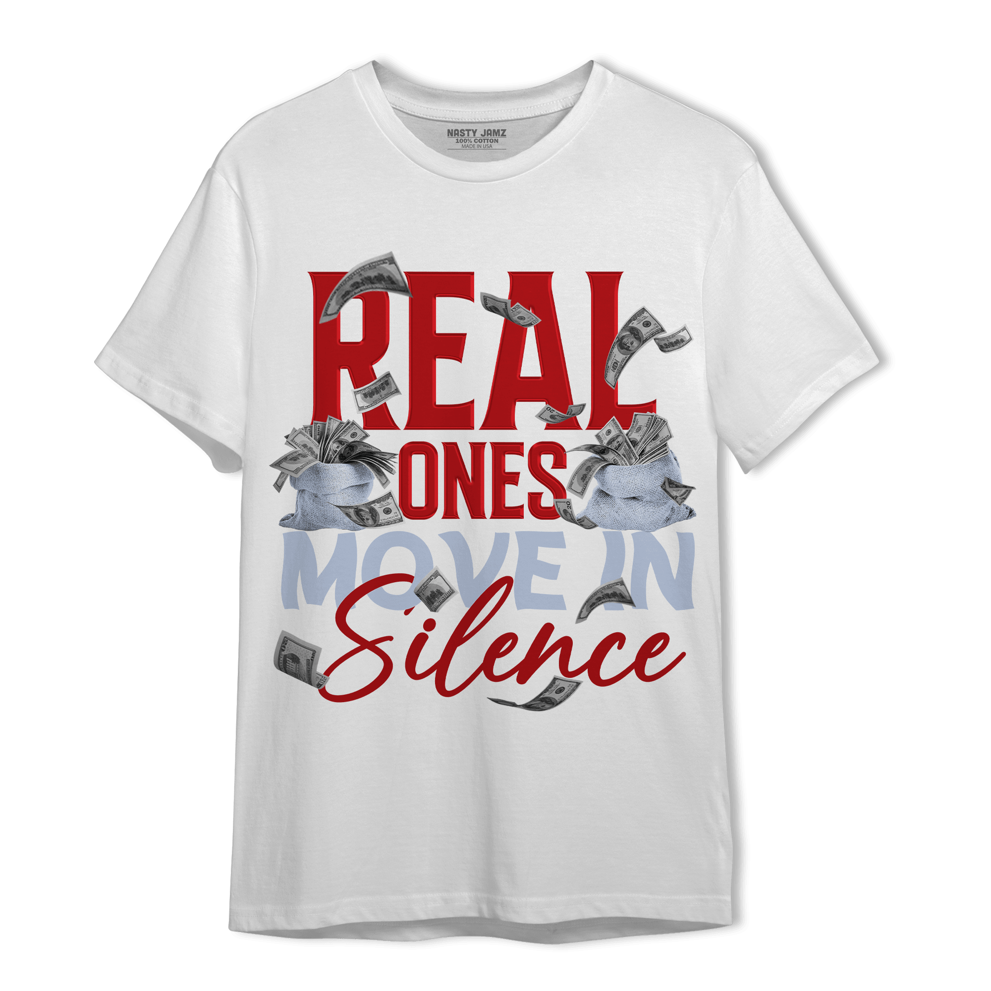 Cherry 11s T Shirt Match Move In Silence Money - NastyJamz