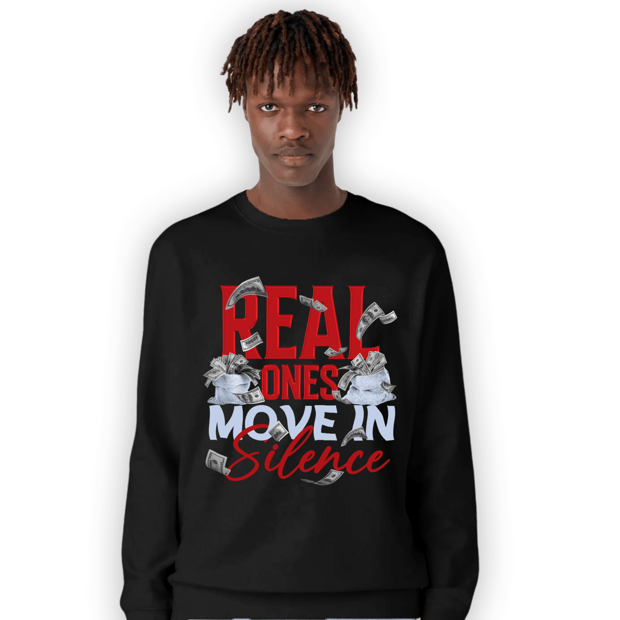 Cherry 11s Sweatshirt Match Move In Silence Money - NastyJamz
