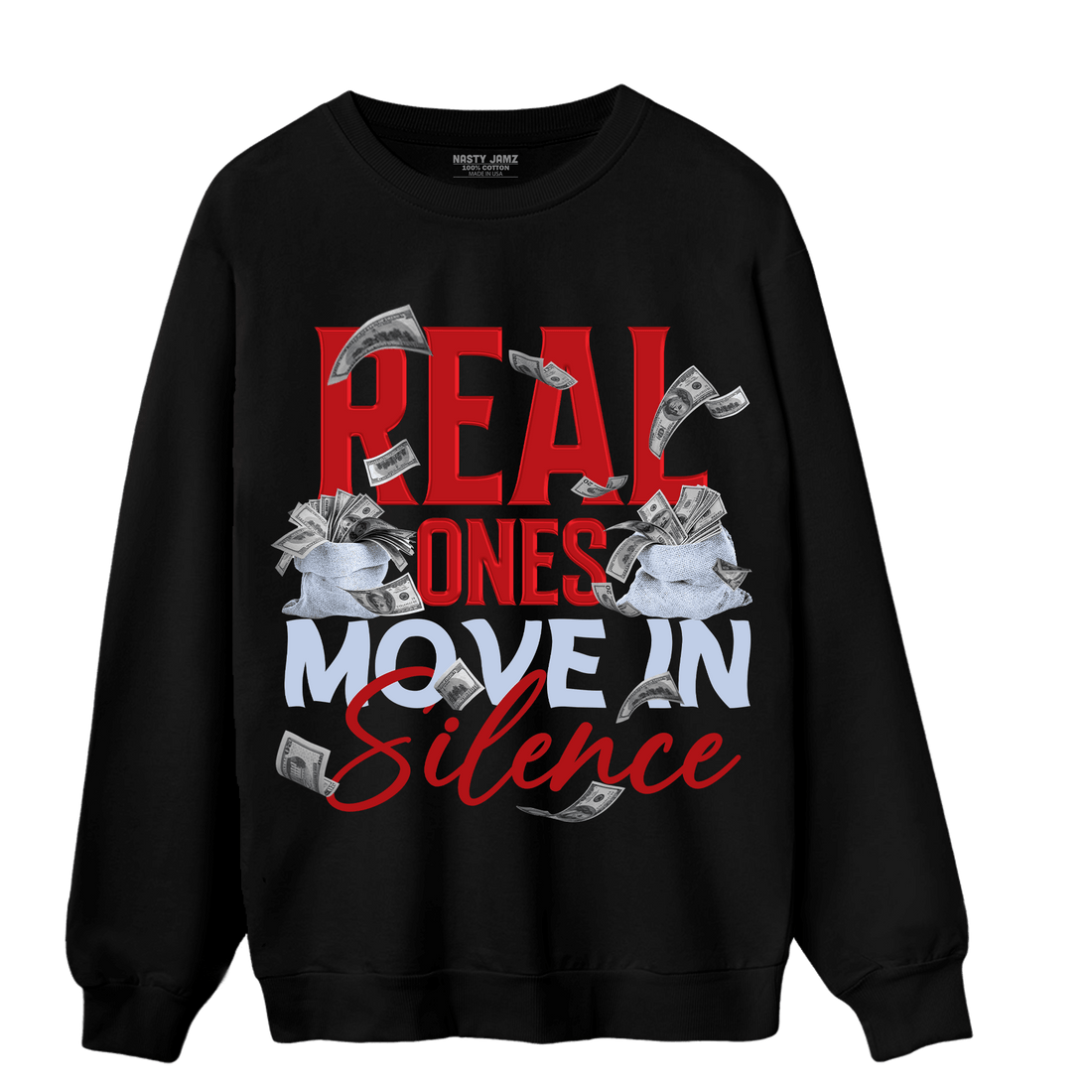 Cherry 11s Sweatshirt Match Move In Silence Money - NastyJamz
