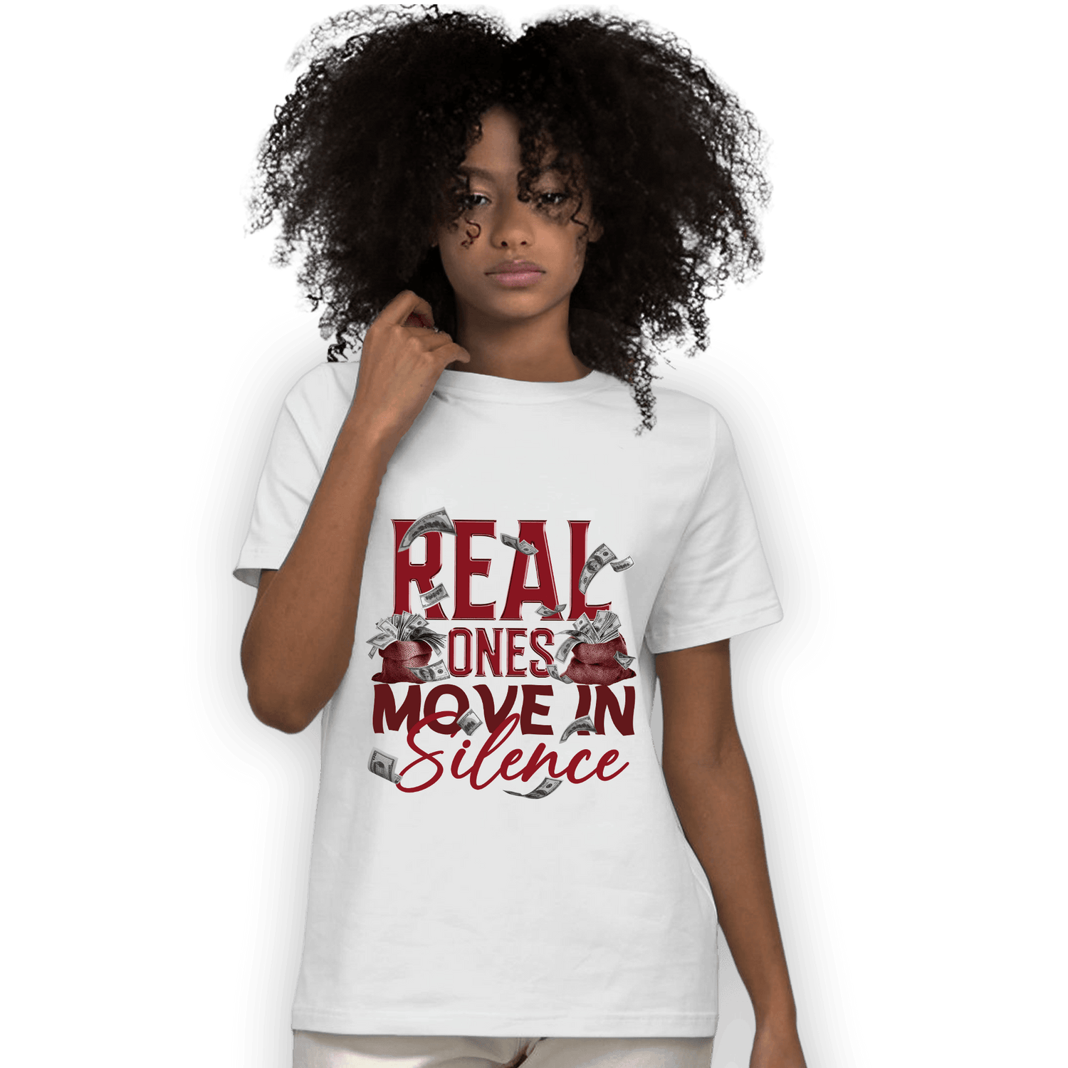 Cherry 12s T Shirt Match Move In Silence Money - NastyJamz