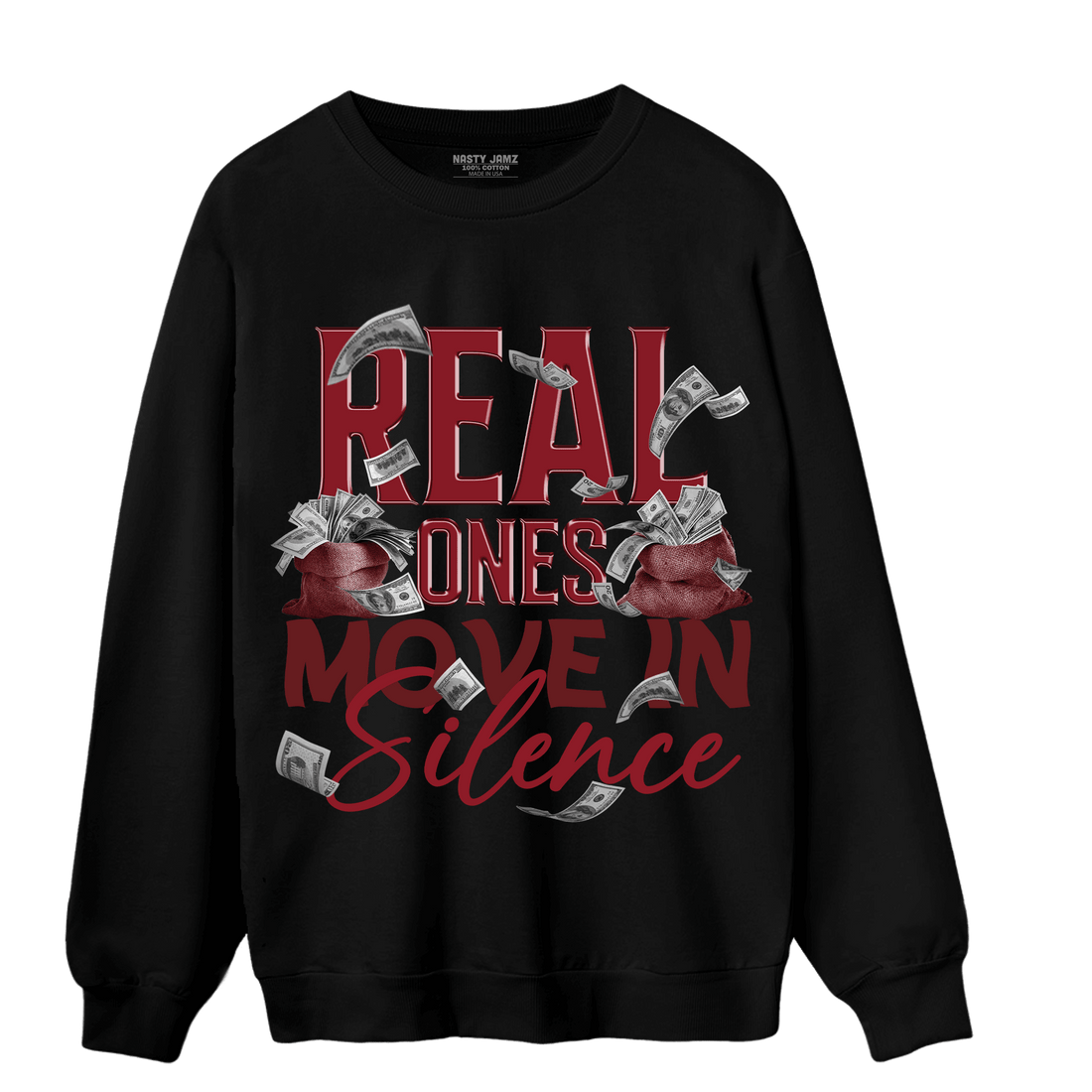 Cherry 12s Sweatshirt Match Move In Silence Money - NastyJamz