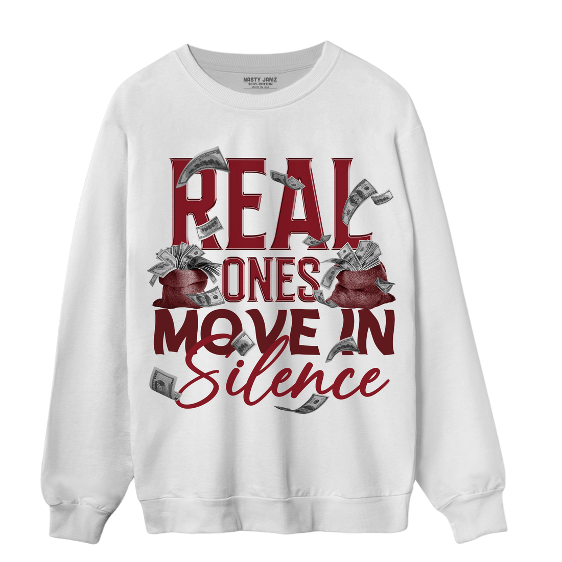 Cherry 12s Sweatshirt Match Move In Silence Money - NastyJamz