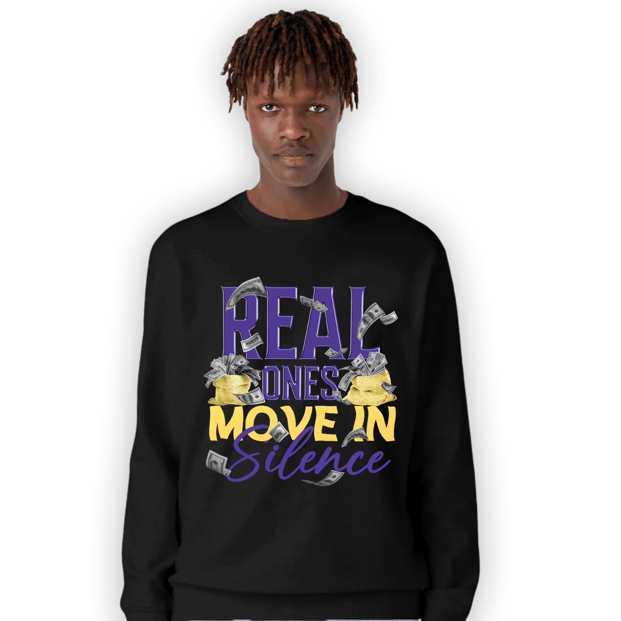Field Purple 12s Sweatshirt Match Move In Silence Money - NastyJamz