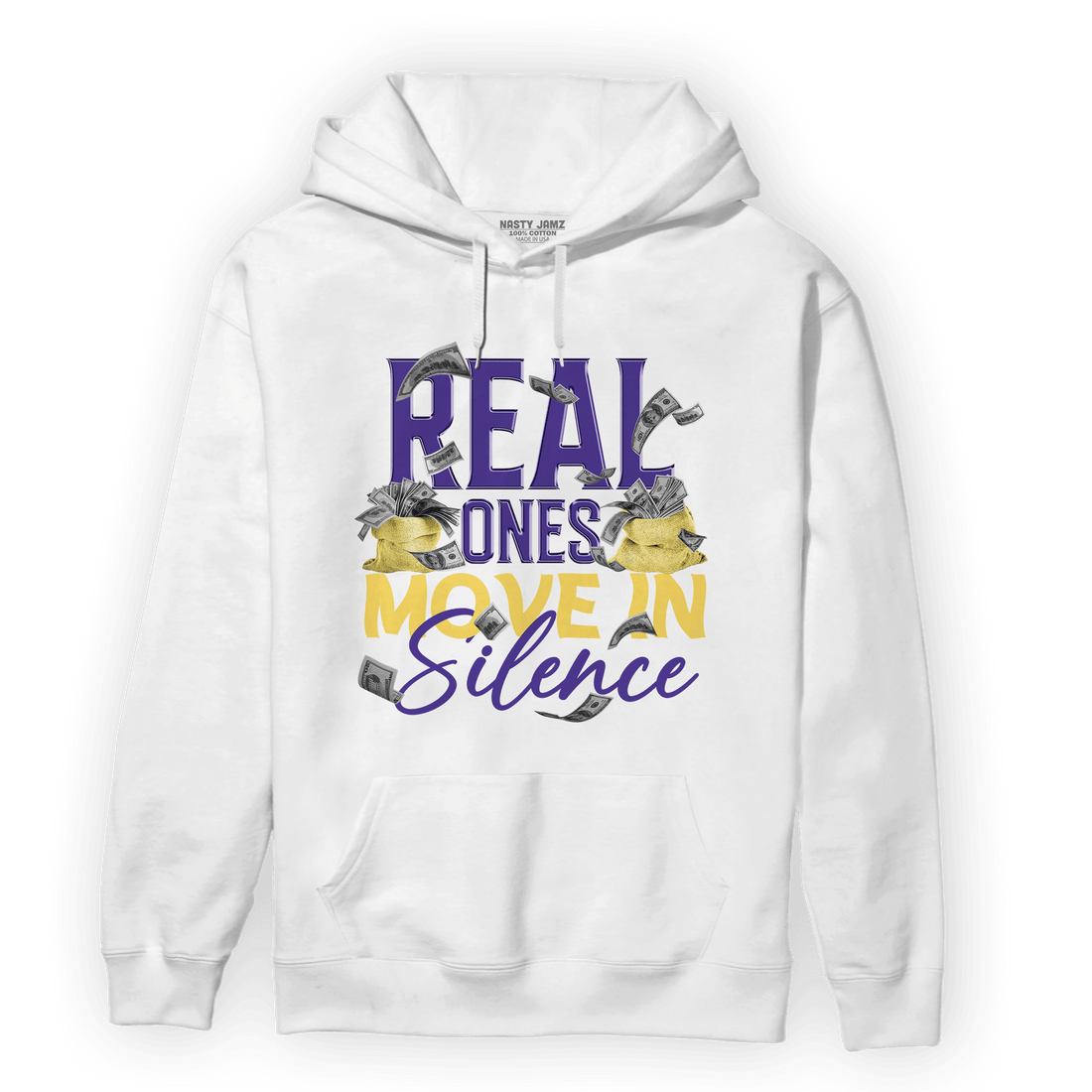 Field Purple 12s Hoodie Match Move In Silence Money - NastyJamz