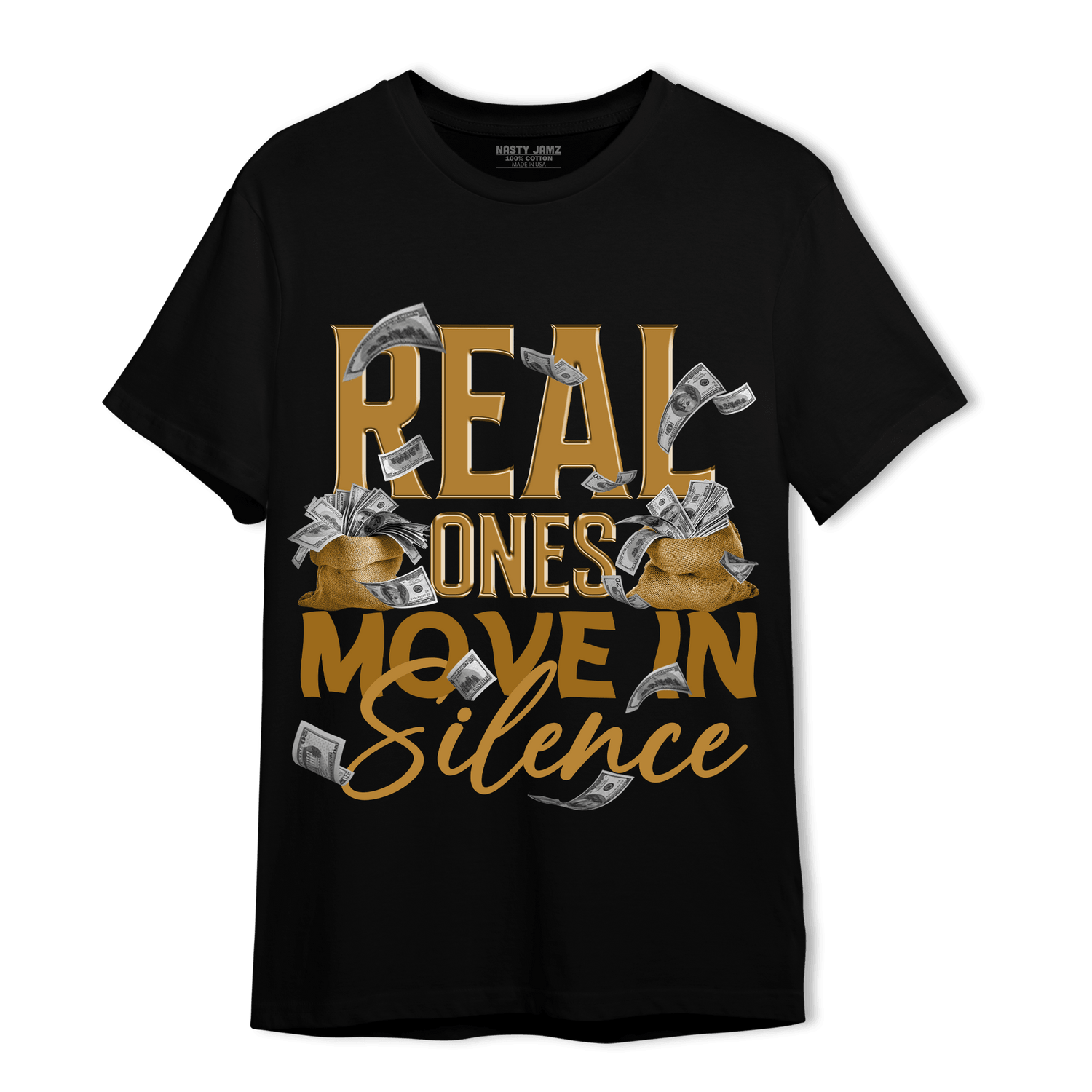 Wheat 13s T Shirt Match Move In Silence Money - NastyJamz