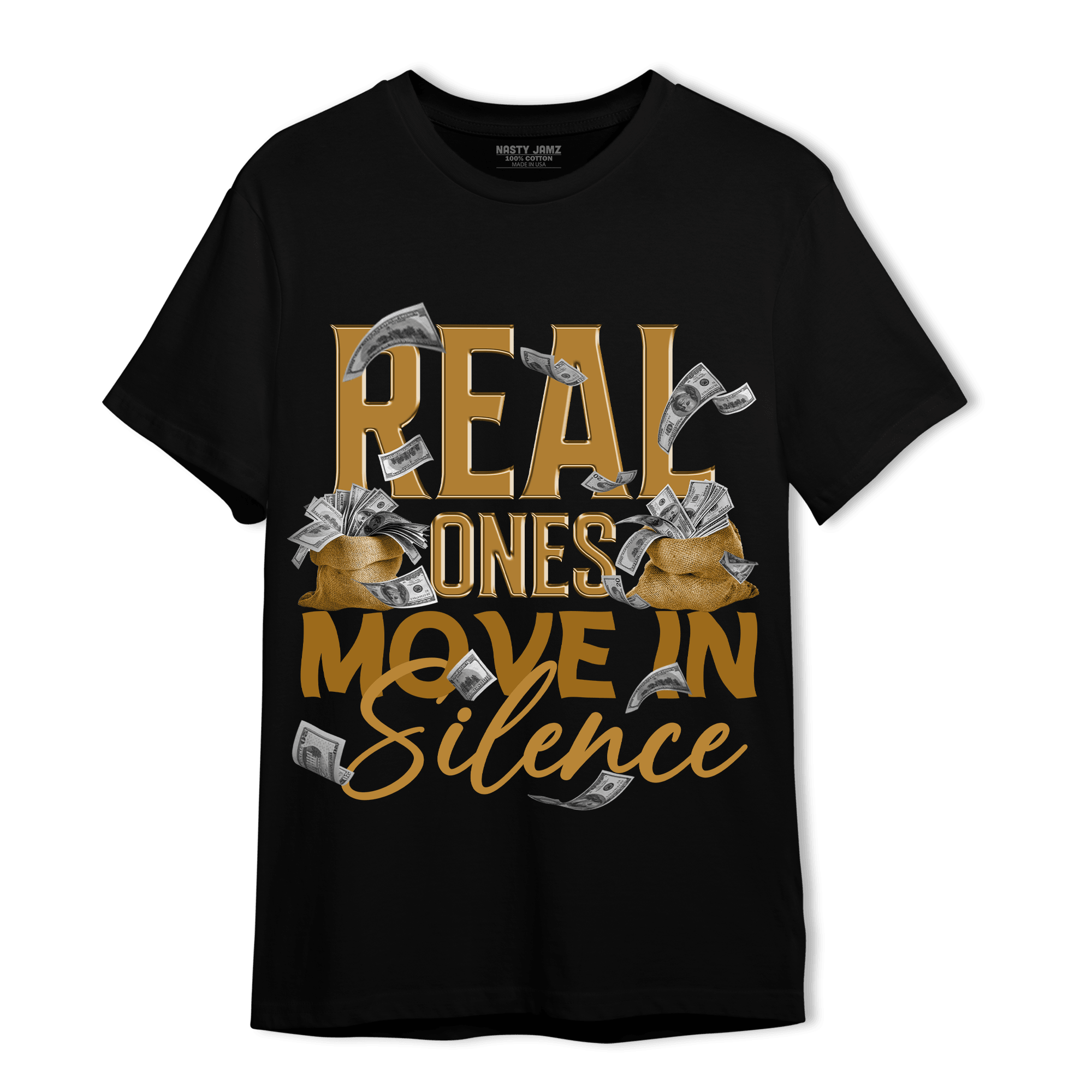 Wheat 13s T Shirt Match Move In Silence Money - NastyJamz