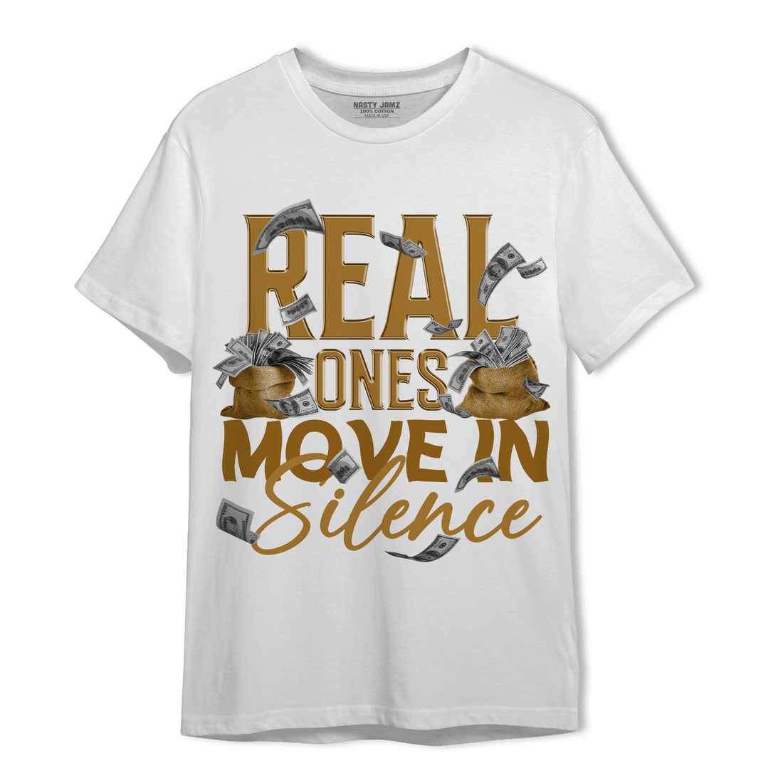 Wheat 13s T Shirt Match Move In Silence Money - NastyJamz