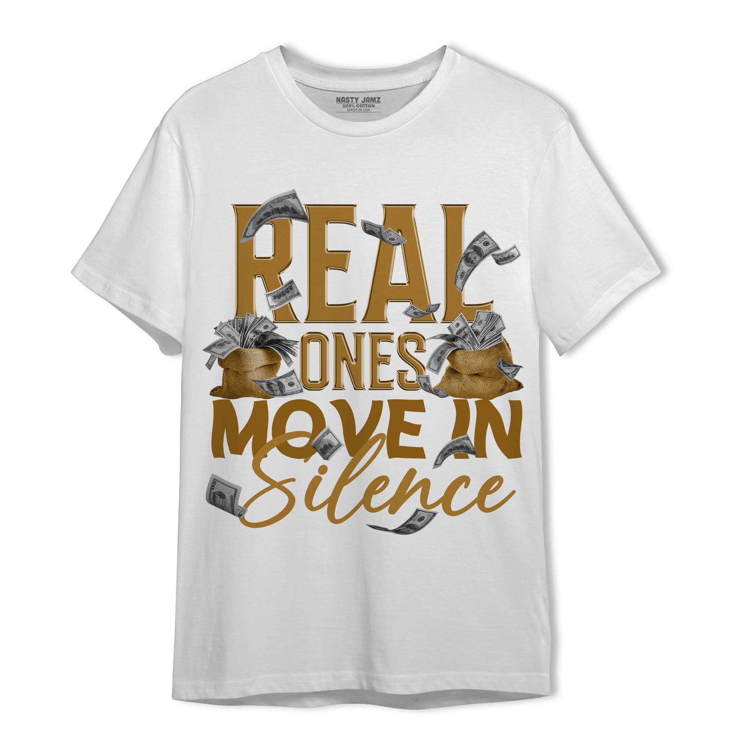 Wheat 13s T Shirt Match Move In Silence Money - NastyJamz