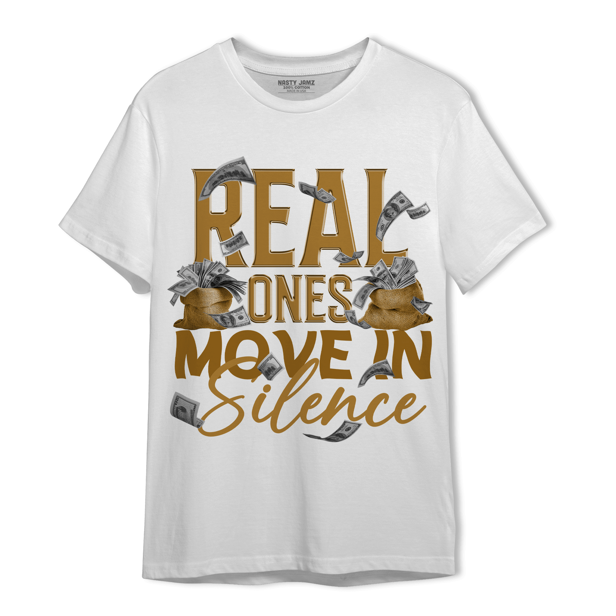 Wheat 13s T Shirt Match Move In Silence Money - NastyJamz