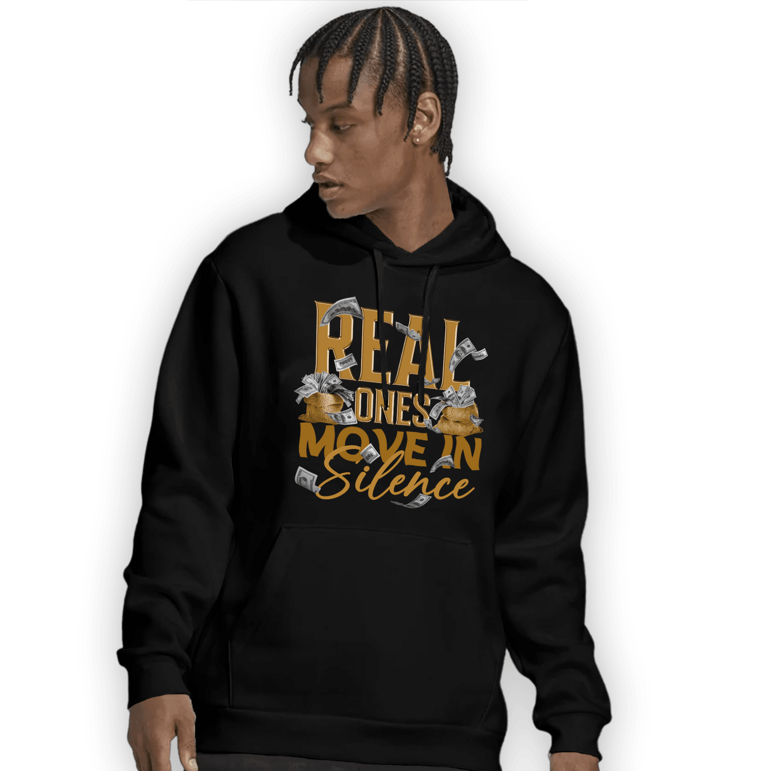 Wheat 13s Hoodie Match Move In Silence Money - NastyJamz