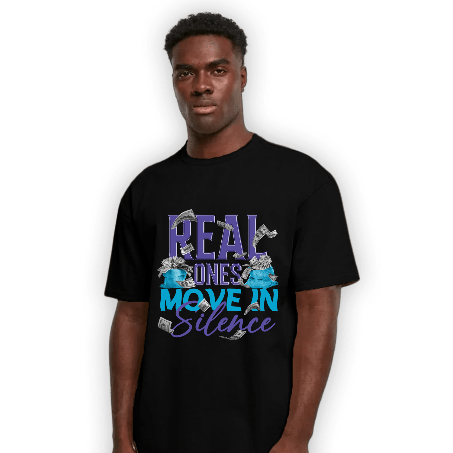 Aqua 6s T Shirt Match Move In Silence Money - NastyJamz