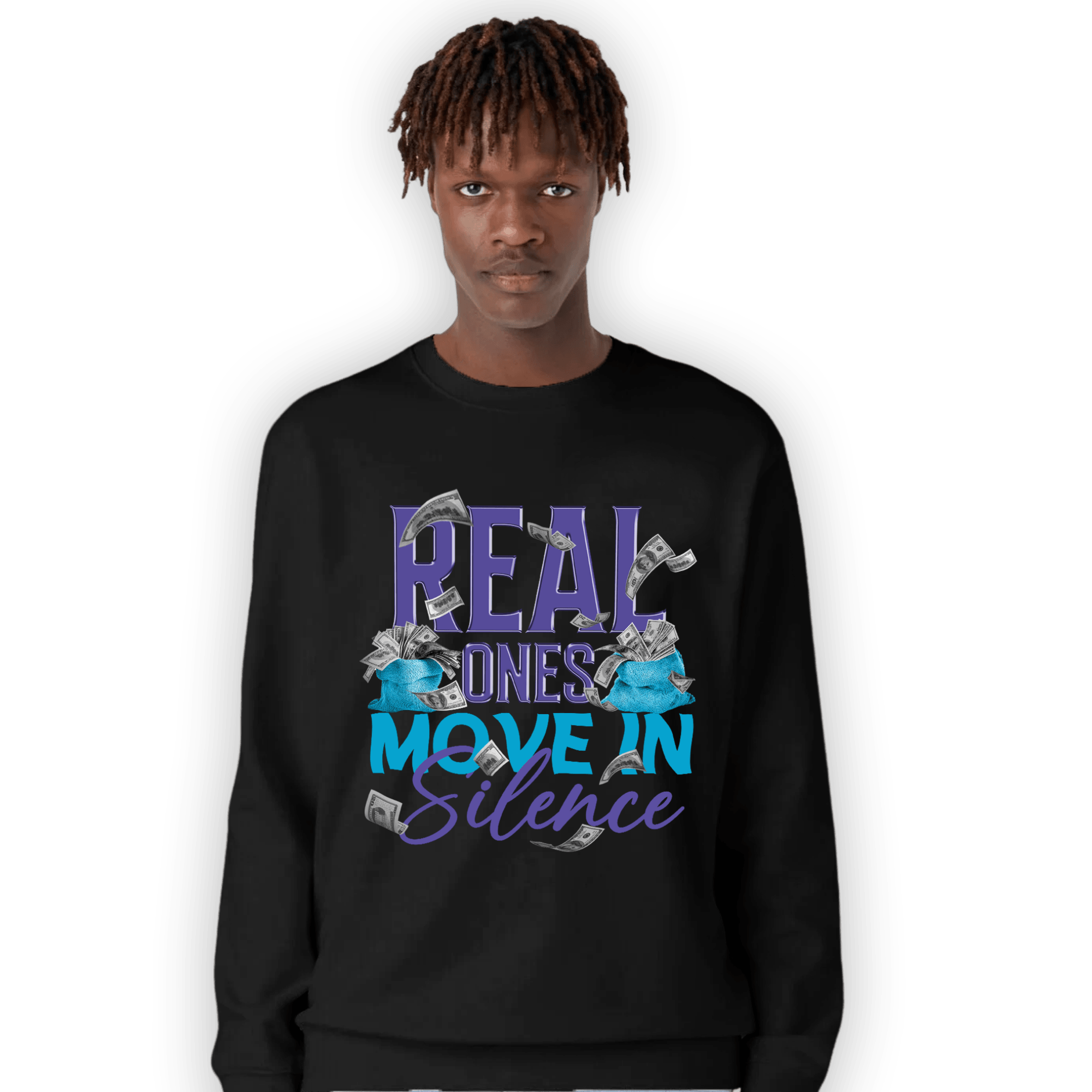 Aqua 6s Sweatshirt Match Move In Silence Money - NastyJamz