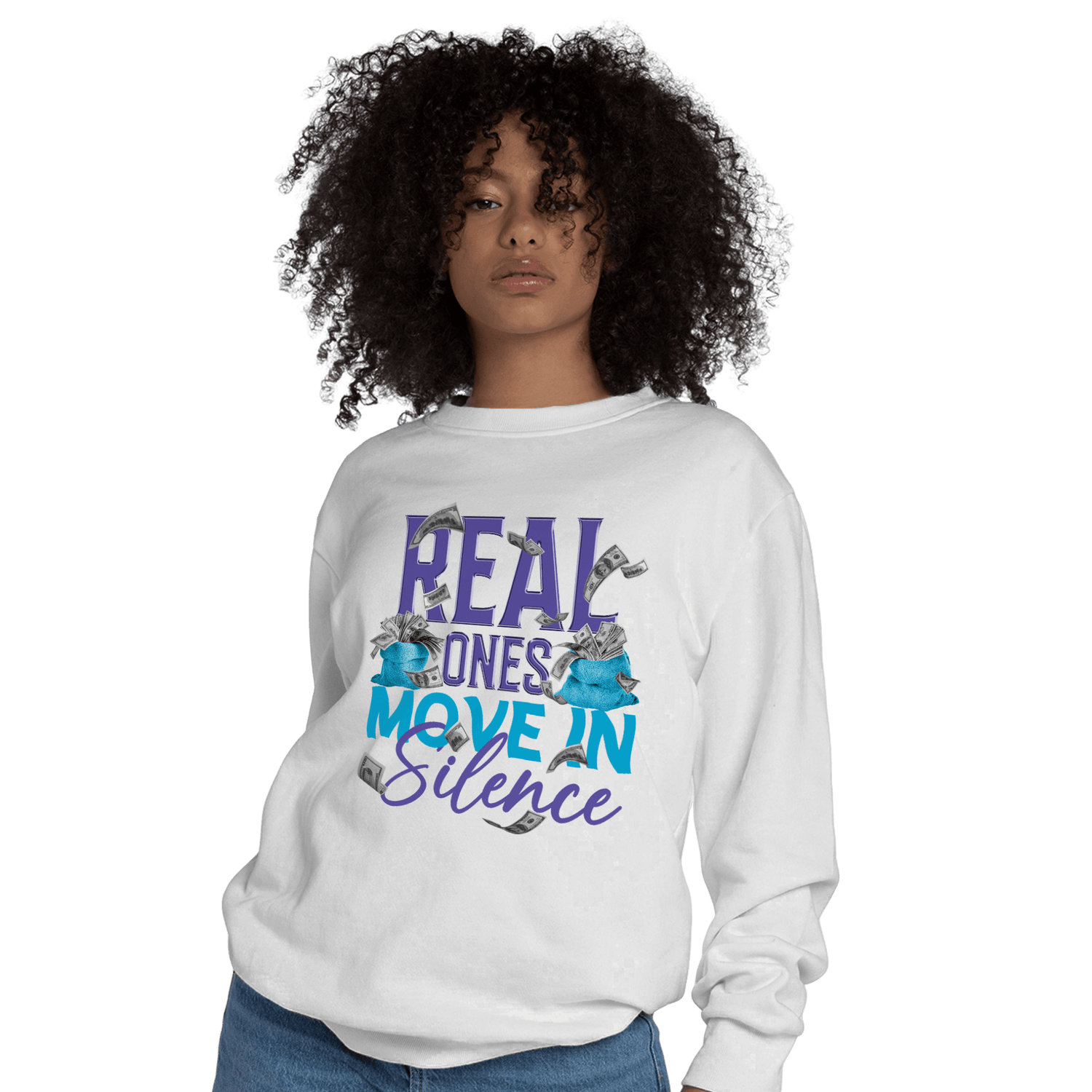 Aqua 6s Sweatshirt Match Move In Silence Money - NastyJamz