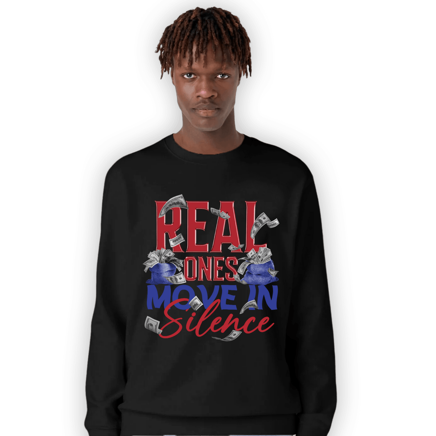 Playoffs 8s Sweatshirt Match Move In Silence Money - NastyJamz