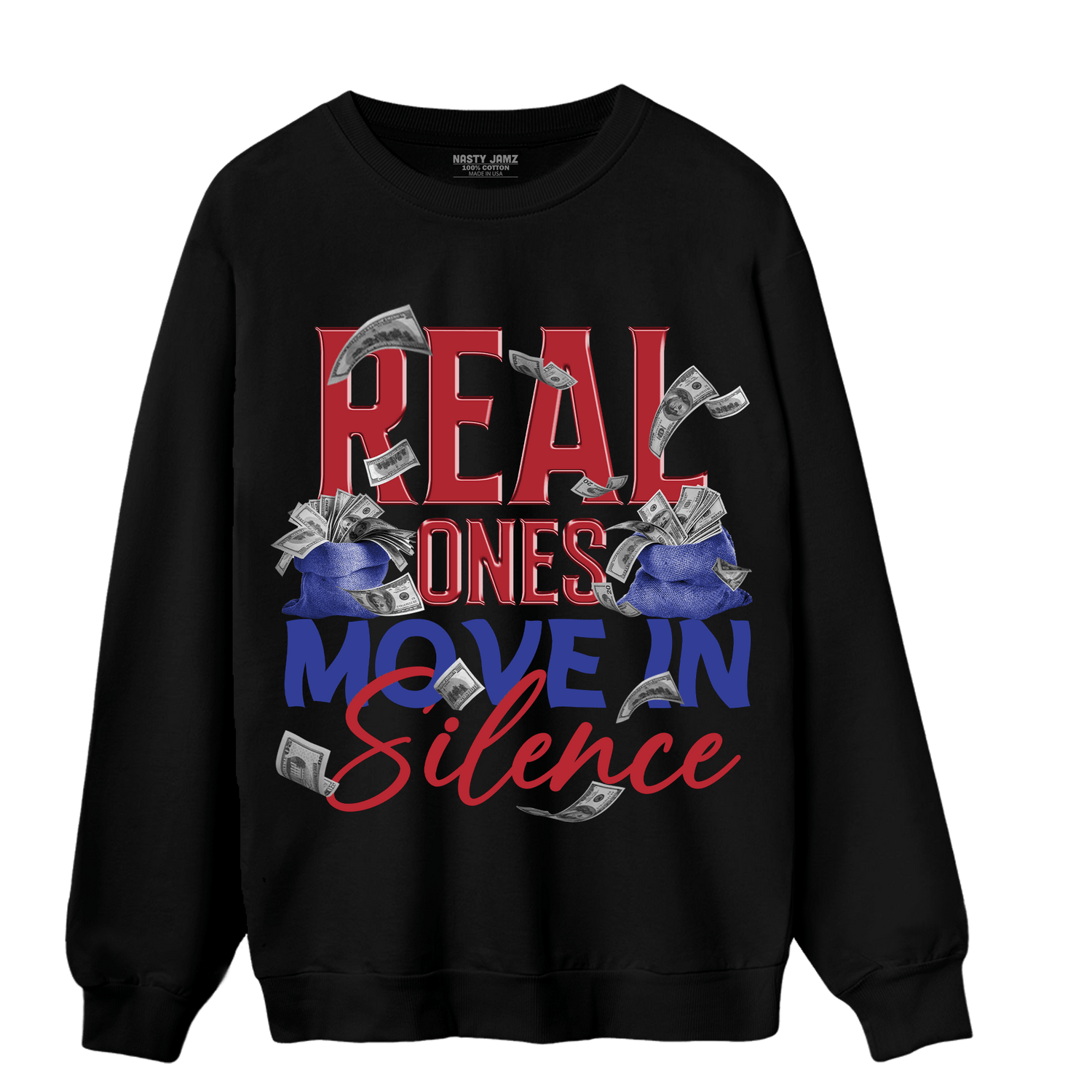 Playoffs 8s Sweatshirt Match Move In Silence Money - NastyJamz