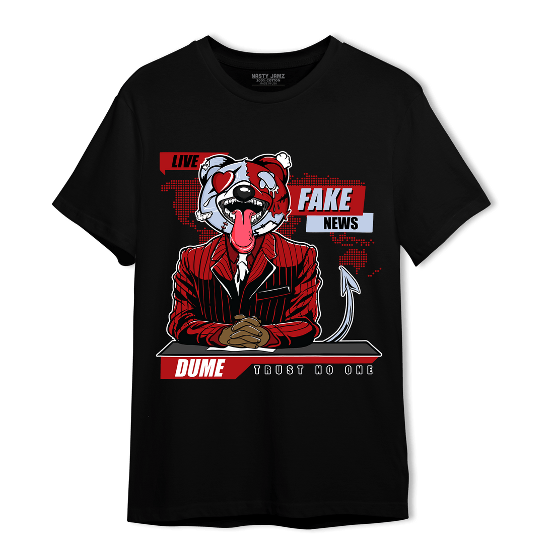 Cherry 11s T Shirt Match News Presenter BER - NastyJamz