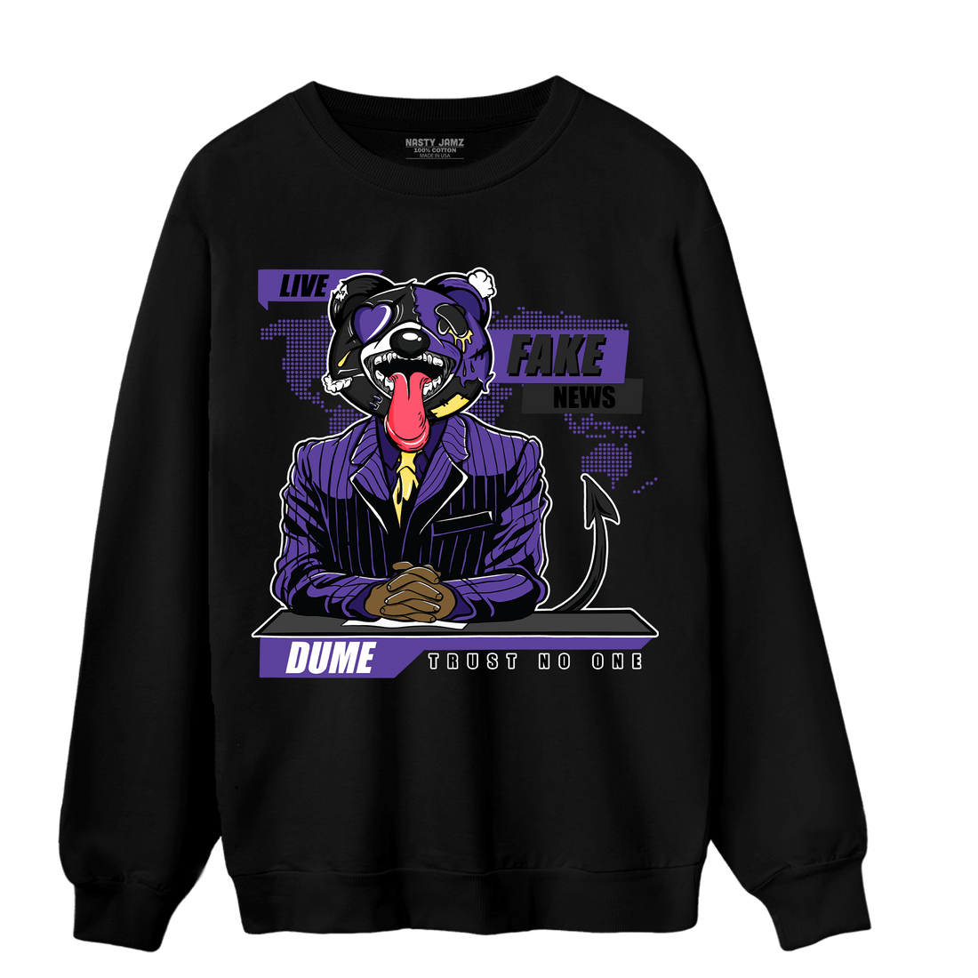 Field Purple 12s Sweatshirt Match News Presenter BER - NastyJamz