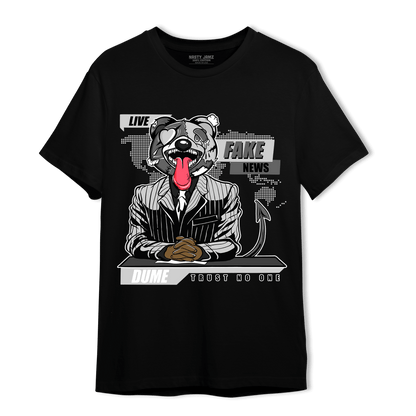 Retro High OG Black White 1s T Shirt Match News Presenter BER - NastyJamz