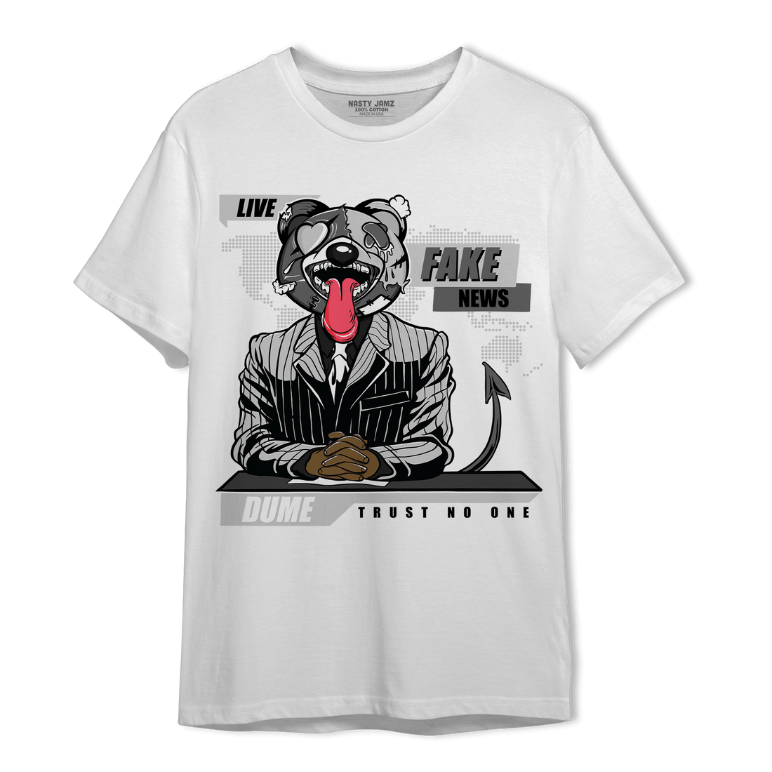 Retro High OG Black White 1s T Shirt Match News Presenter BER - NastyJamz
