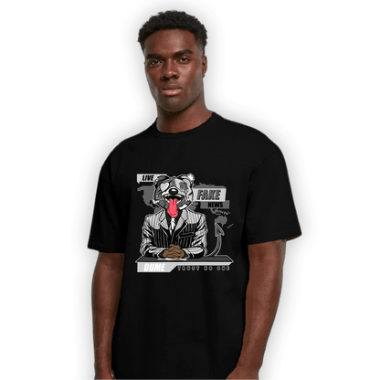 Retro High OG Black White 1s T Shirt Match News Presenter BER - NastyJamz