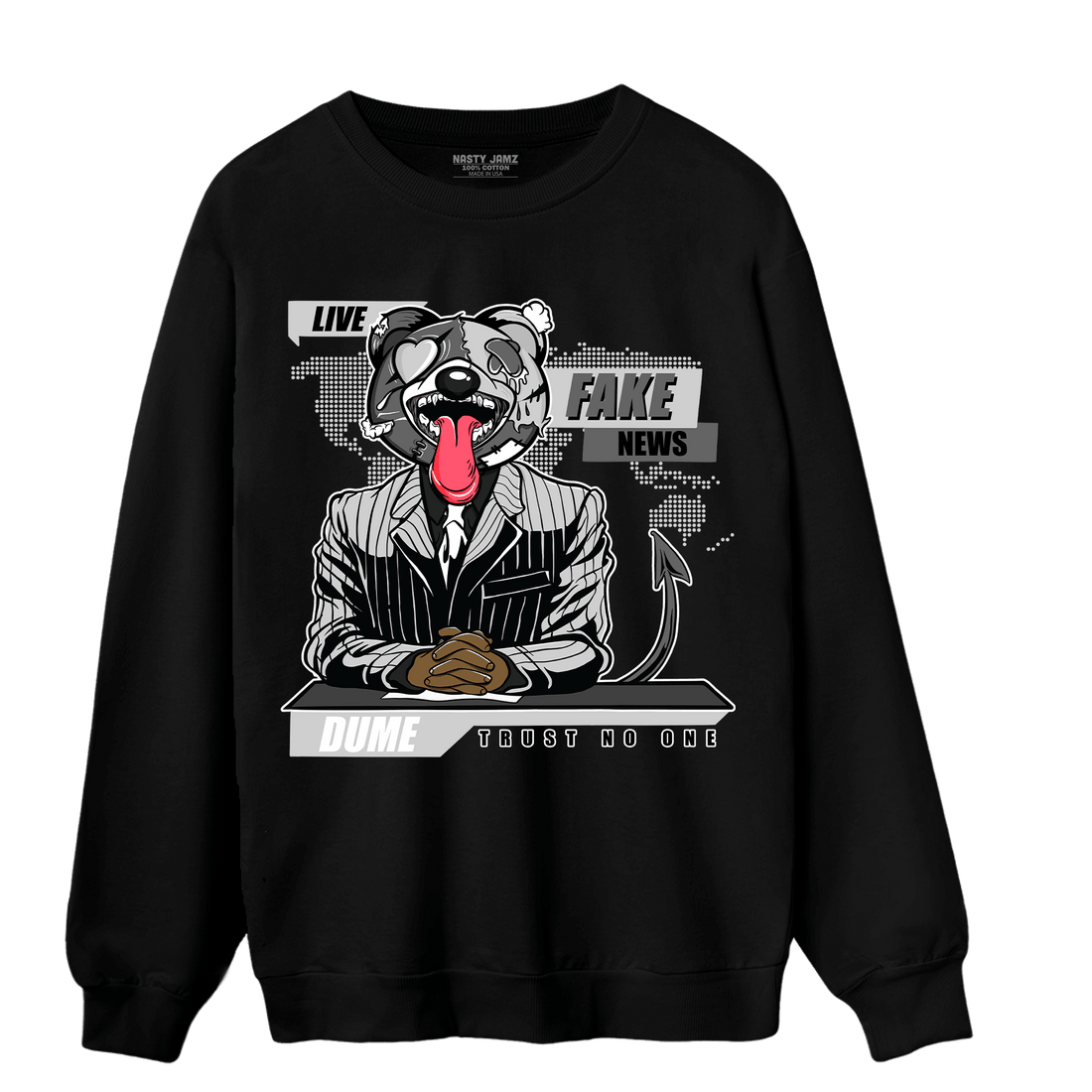 Retro High OG Black White 1s Sweatshirt Match News Presenter BER - NastyJamz
