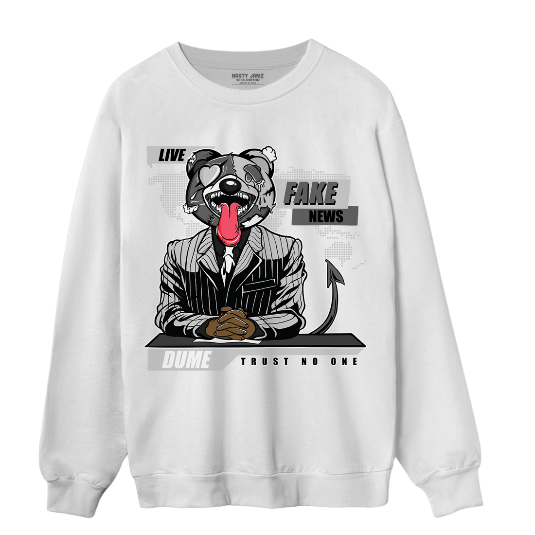 Retro High OG Black White 1s Sweatshirt Match News Presenter BER - NastyJamz
